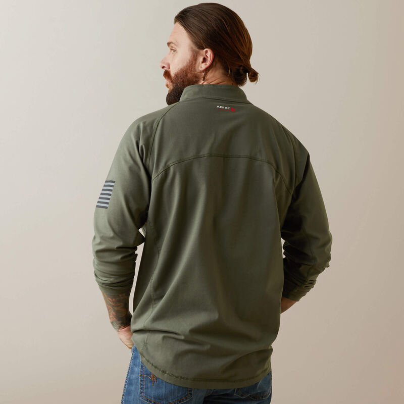 ARIAT - FR Combat Stretch Patriot 1/4 Zip Work Shirt, Sage