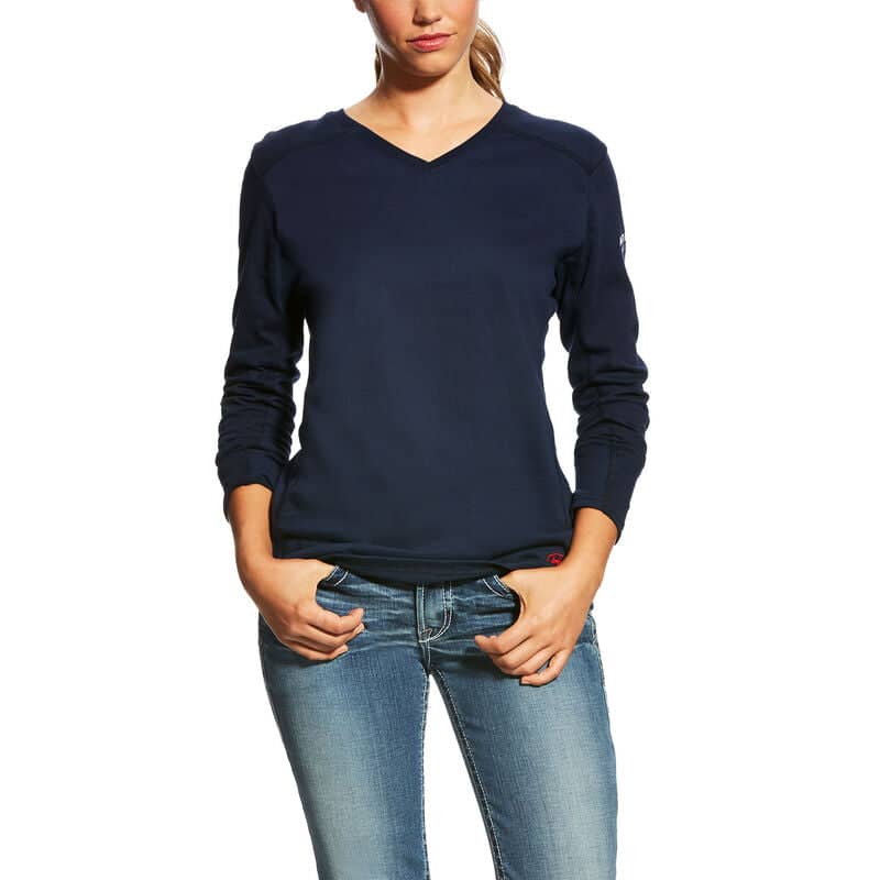 ARIAT - WMS FR AC L/S TOP - NAVY