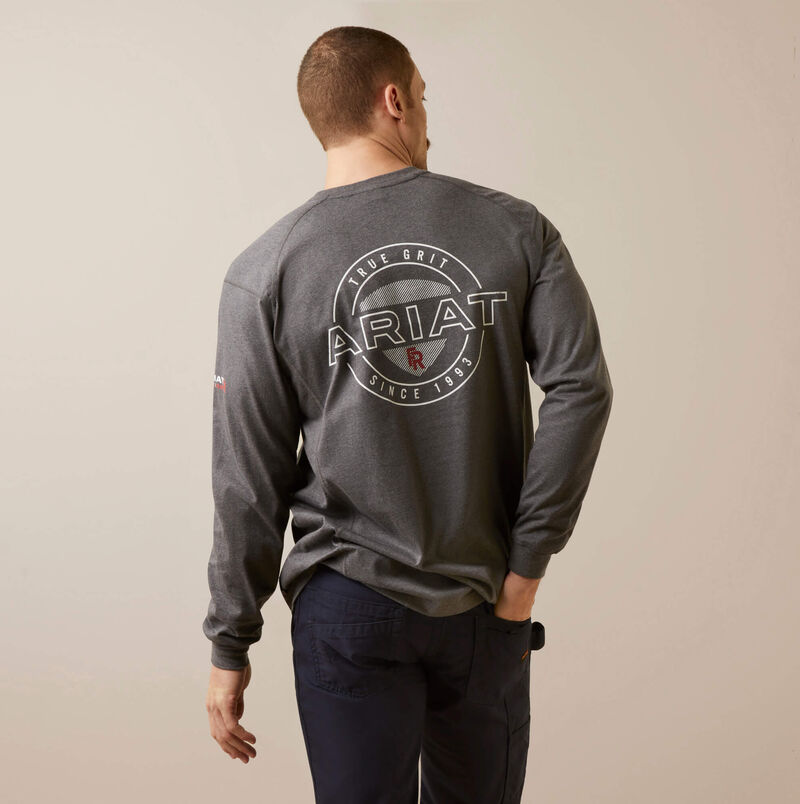 ARIAT - FR Air True Grit T-Shirt,Charcoal Heather