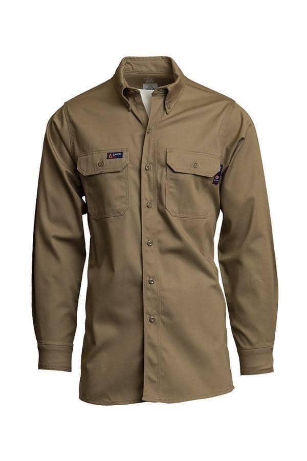 LAPCO - 7oz. 100% Cotton Twill FR Uniform Shirt - Khaki