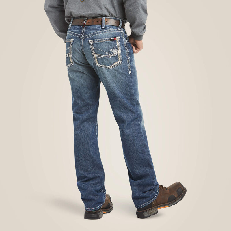 ARIAT - FR M4 Ridgeline - Glacier Wash - Boot Cut Jeans - Fashion Back Pocket - Low Rise - Relaxed Fit Waist Hip & Thigh - 13 oz - NFPA 70E and NFPA 2112