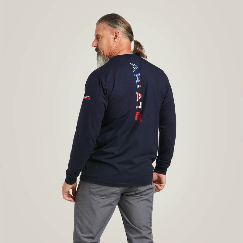 ARIAT - FR Stretch Logo T-Shirt NAVY/USA