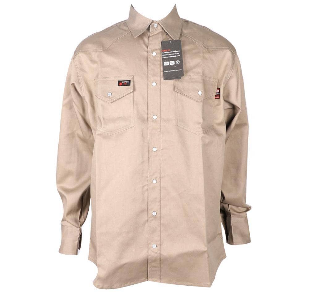 FORGE - MENS FR SOLID SHIRT(SNAP BUTTONS) - KHAKI