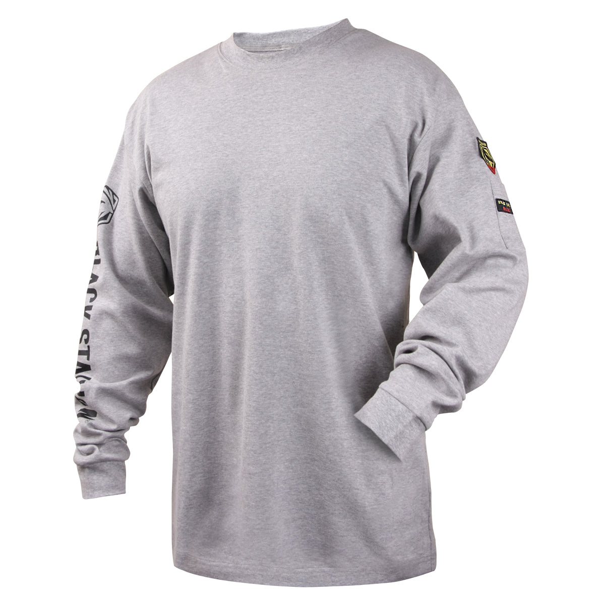 BLACK STALLION - 7 oz. FR Cotton Knit Long-Sleeve T-Shirt, Gray