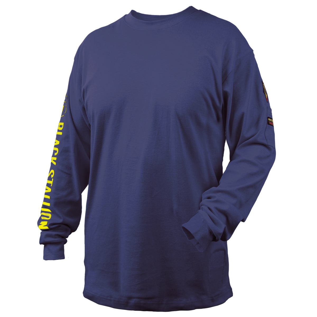 BLACK STALLION - 7 oz. FR Cotton Knit Long-Sleeve T-Shirt, Gray